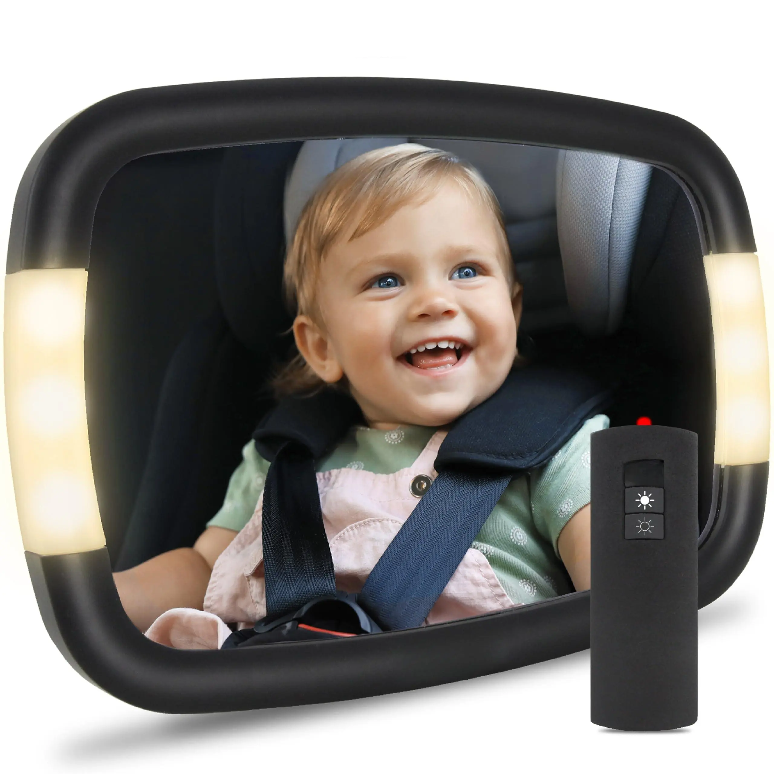 Led Car Mirror With Light - 2 Modes For Day & Night Driving  Shatterproof Shakeproof 360° Rotation