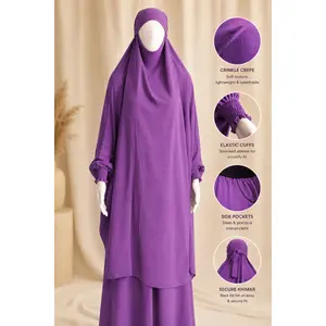 2-Piece Jilbab in Crinkle Crepe – One Size