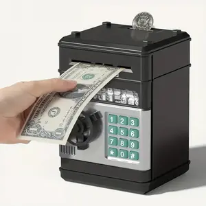 ABS Code Lock Mini Safe Piggy Bank with Automatic Password & Coin Counter, for Cash & Coins, Kids’ Home Decor & Supplies