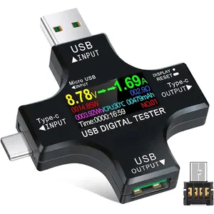 USB C Tester USB Power Meter 2 in 1 Digital Multimeter 3.6-32V 0-8.0A  and Current Tester, Type C Voltmeter  Capacity  Ammeter Power  USB  Charger Detector