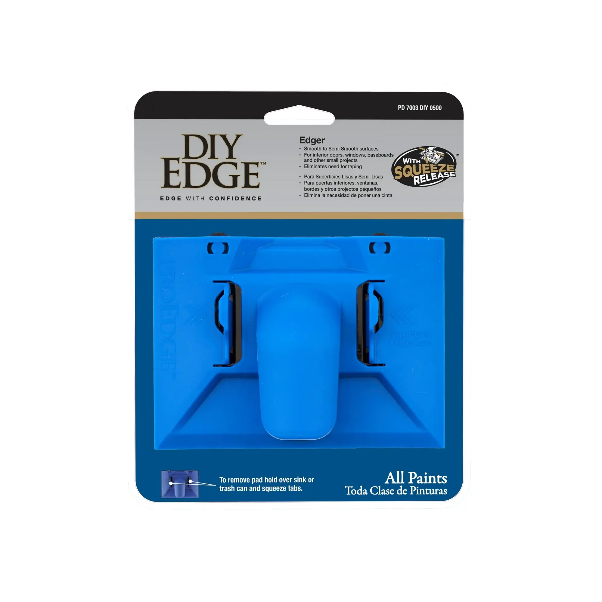 DIY Edge PRO EDGE 3-Piece Taklon Flat Paint Brush Set for All Paints with Signature Release Technology