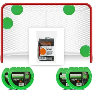Super Sniper 6"   Discs - 4-Pack Accuracy Trainers for Hockey & Lacrosse Nets - Includes Free Tethers - Durable Precision Markers for Practice