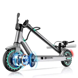Electric Scooter with 350W Motor, 19 MPH Max Speed, 8.5''Honeycomb Solid Tires, 12 Miles Range,Adjustable Speed Foldable Commuter Scooter with Dual Braking System &App Control School Scooters