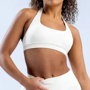 I.M.P.A.C.T Halterneck Bra – Seamless Halter Neck Backless Workout Bra with Medium Support