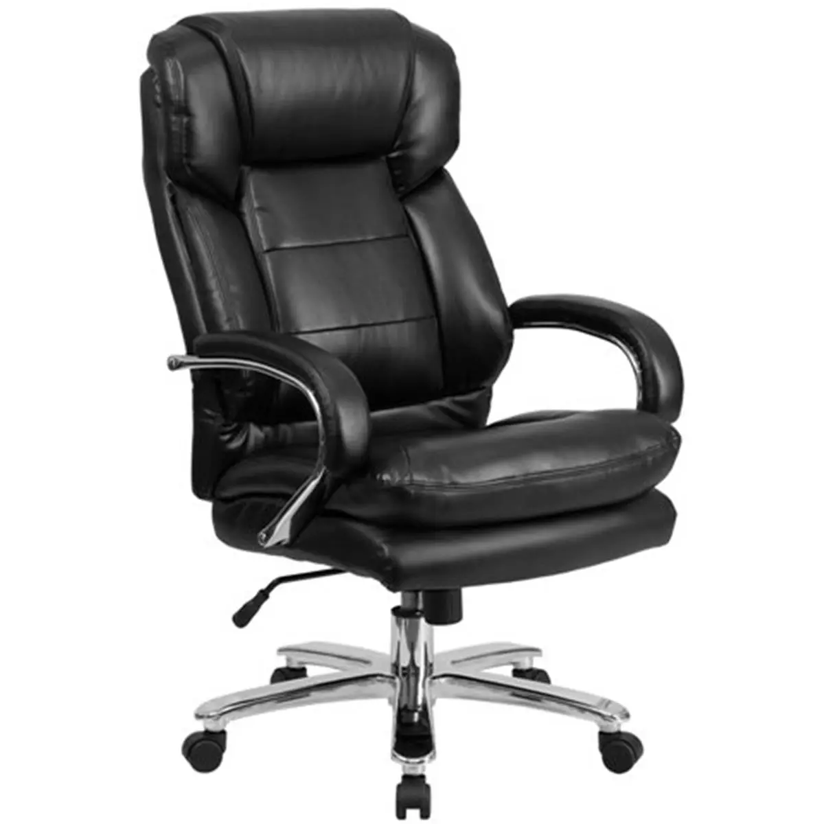 Flash Furniture GO-2078-LEA-GG Capacity Black Leather Executive Swivel Chair- Loop Arms, Adjustable Height Chair, Ergonomic Chair