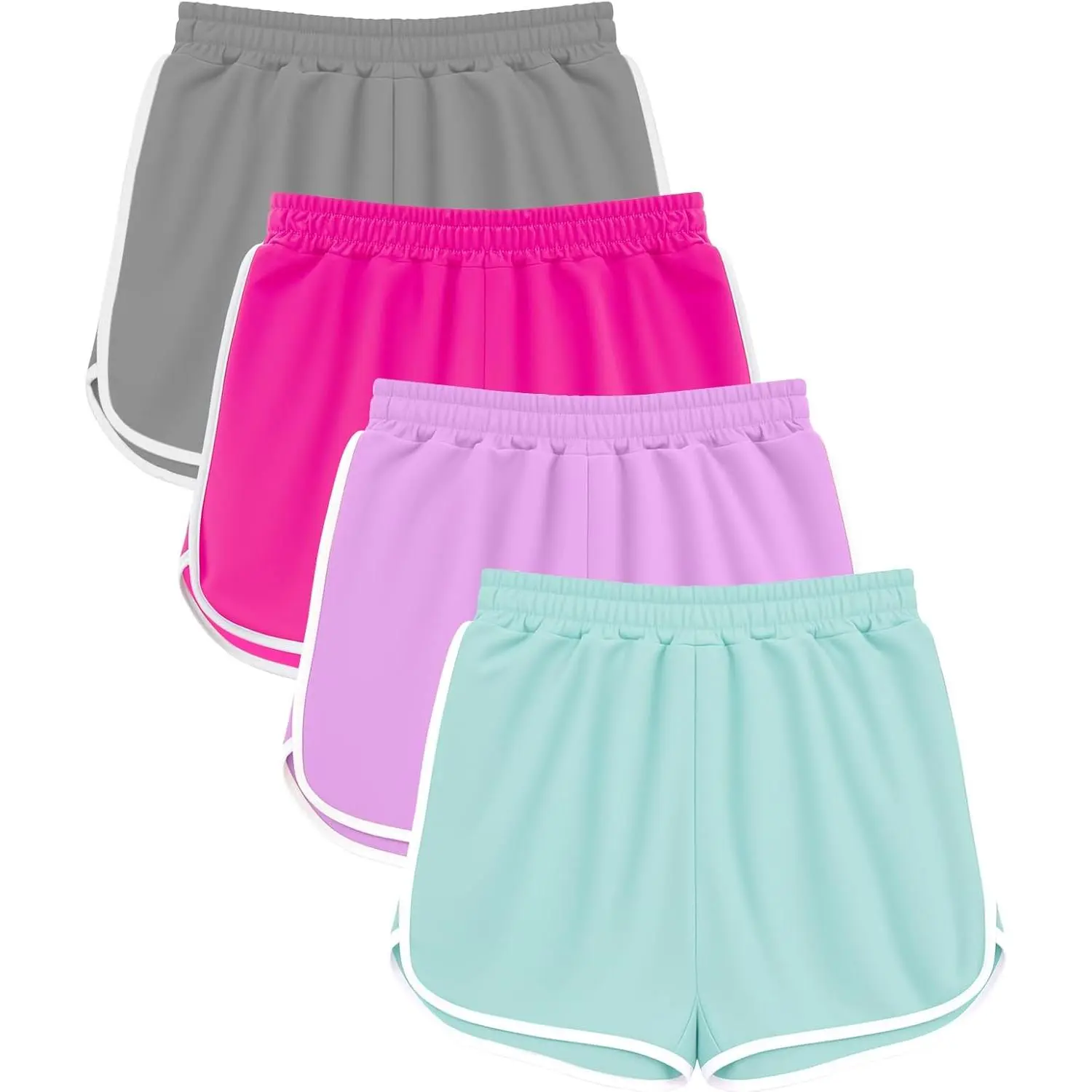 Bright Gray, Deep Pink, Purple, Lagoon Blue