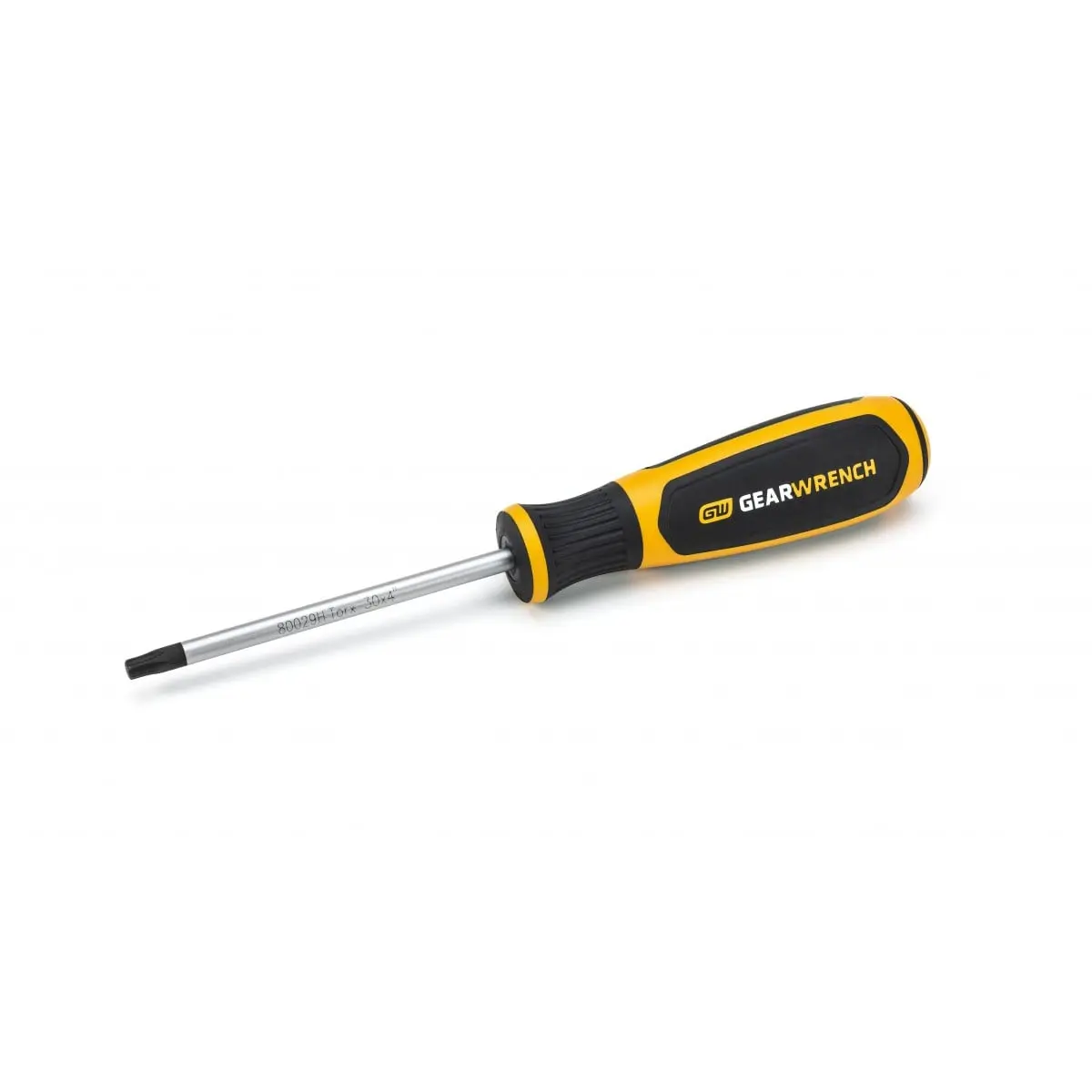 GearWrench KDT-80029H Alloy Steel Torx Screwdriver, T-30 Size, 4 in. Length, Full Polish, Dual Material Tri-Lobe Grip for Torx Fastening