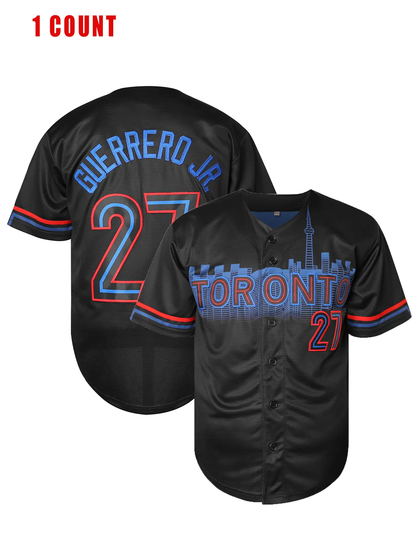 Toronto Blue Embroidered Sportswear, Loose Fit Quick-Dry Baseball Jersey, Outdoor Sports Apparel, All-Season Wear, Letter Pattern Design