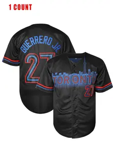 Toronto Blue Embroidered Sportswear, Loose Fit Quick-Dry Baseball Jersey, Outdoor Sports Apparel, All-Season Wear, Letter Pattern Design
