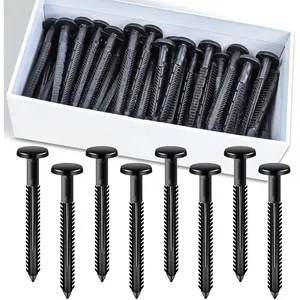 60Pcs 3 Inch Vinyl Shutter Fasteners, Black Window Shutter Panel Pegs Shutter Screws Lok Pins Plastic Shutter Spike Anchors for Installing Decorative Exterior Wood Aluminum Vinyl Shutter