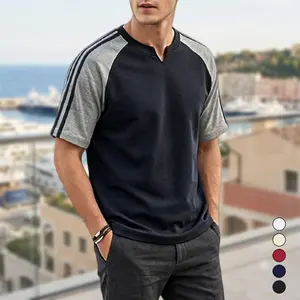 Men’s loose-fit color-block raglan T-shirt made from breathable fabric for all-day comfort fathersdaygift