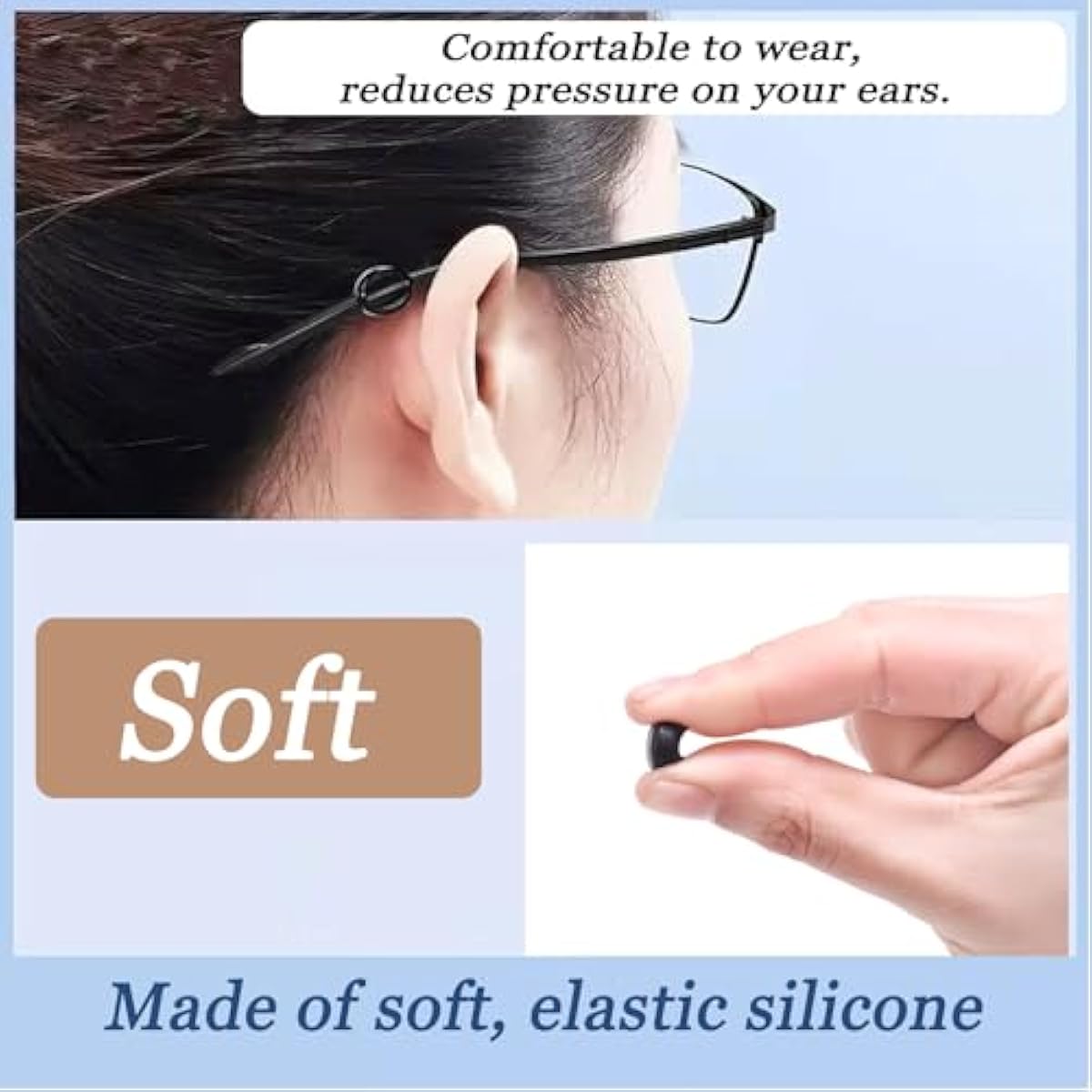 12Pairs Glasses Temple Grips, Anti-slip Silicone Eyewear Retainer, Mini Round Ear Hook Grips for Glasses Sunglasses
