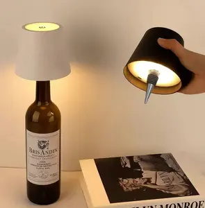 Wireless Wine Bottle LED Light with Adjustable Brightness - USB Rechargeable Ambience Lamp for Bedroom, Dining & Bar, Customizable Lighting