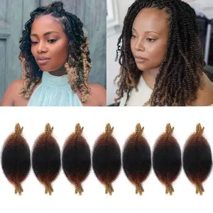 7 Tone Springy Afro Twist Hair 8 Inch Marley braiding Hair Twisted Up Springy Afro Twist Kinky Crochet Hair Soft locs Cuban Twist for Black Women (8 Inch,1b3027-7)