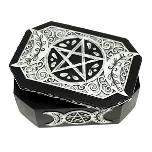 Pentagram Tarot Box - Gothic Tarot Storage & Witchy Decor