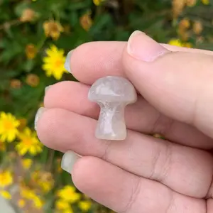 Flower agate mini mushroom crystal carving