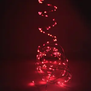 Perfect Holiday Branch Fairy Lights Twinkling Ambient Lighting Plug-In 180 LED Silver Copper Wire Red 9FT