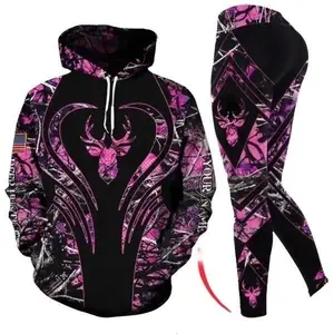 Personalized Pink Deer Camo Collection – Custom Name Hoodie or Leggings for Women