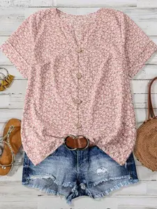 Plus Size Women's Shirt, Blouse, Print, Casual Fashion Top, Comfortable Fit, Stylish Design, Perfect for Daily Wear, Trendy Ladies Clothing, Womenswear