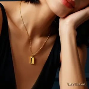 LG024 Radiant Tag Pendant Necklace