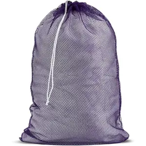 Mesh XL  Bag - Large 24" x 36" - Durable, Machine Washable with Secure Drawstring Closure -  for College Dorms, Laundromats, Apartments (Purple)