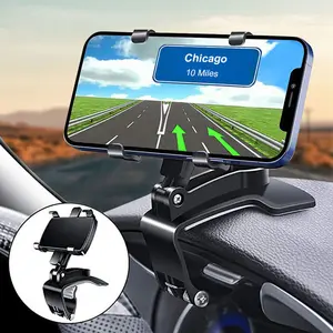 360 Degree Rotation Dashboard Car Phone Holder - Upgrade Clip for 4-7 Inch Phones, Multifunctional One Hand Operation, Car Accessories
