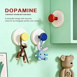 Dopamine Suction Cup Hooks, No Drilling, Traceless, Reusable, Strong Adhesive Wall Hooks for Kitchen, Bathroom, Keys, Clothes and Hat Storage