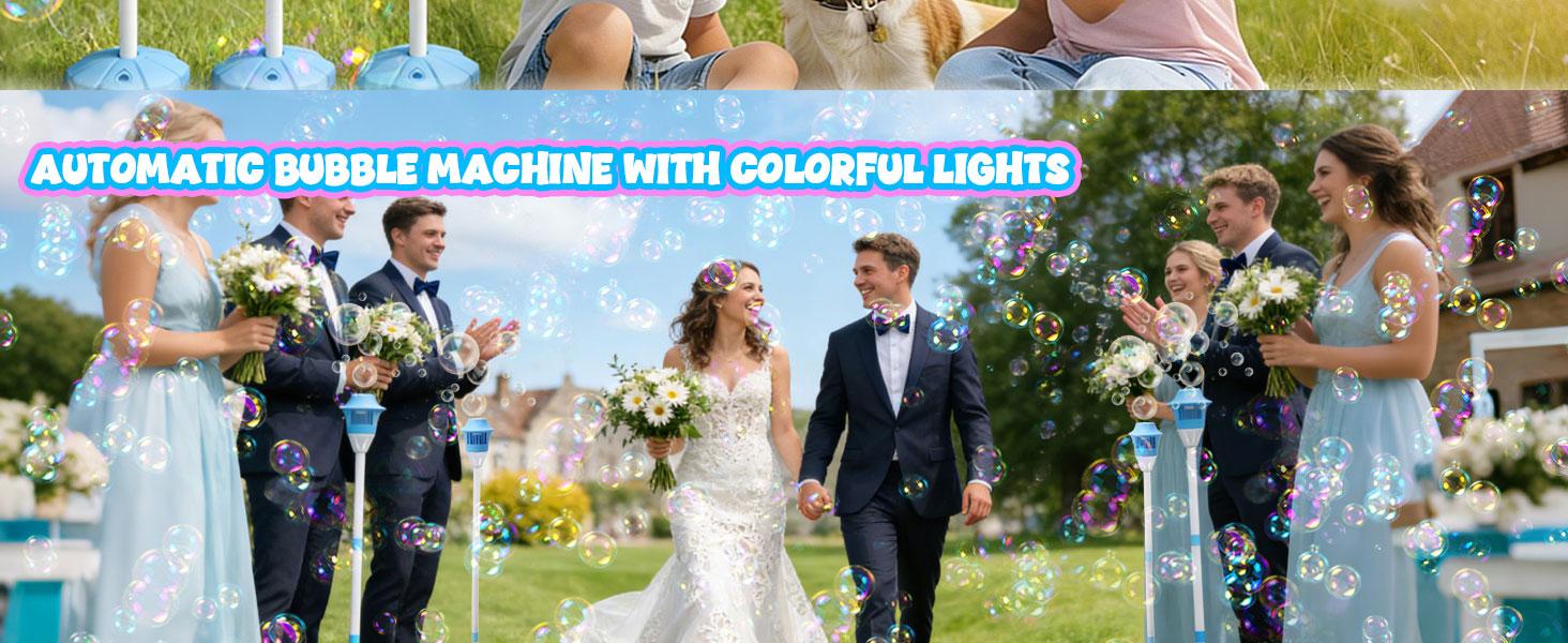 【Free Shipping 】Automatic Bubble Machine for Kids,Standing Torch Bubble Maker with Light/Music for Toddlers, Height Adjustable Up 21 to 47 Inches,Pecfect for Birthday and Outdoor Party, Gifts
