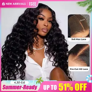 [NEW ARRIVAL] ISEE HAIR Wear Go M-cap Loose Curly Glueless Wigs Human Hair 9*6 HD Lace Front Wigs Pre Plucked Tiny Knots Glueless Human Wigs Beginners Friendly Adjustable Red Elastic Band #ISEECrochetNewArrivals #SummerVibes