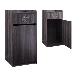 "Commercial-Grade Wood Trash Enclosure - Recessed Bin Design & Smooth Wipe-Clean Surface | High-Capacity Side-Access Door for Restaurants, Cafes & Boutique Spaces"