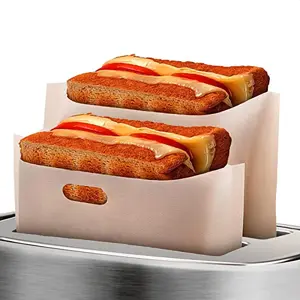 12Pcs NonStick Toaster Bags Reusable – 6.7"x7.5" Grilled Cheese Bags, HeatResistant & Easy to Clean |   MessFree Toasting, Sandwiches, Panini & More |   Compatible with Toaster, Oven, Microwave & Grill