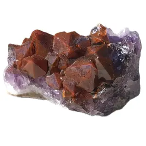 Red Hematite Thunder Bay Amethyst Cluster 49 g Twin Rosette Red Amethyst Crystal Natural Canadian Collector Piece