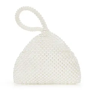BABEYOND Pearl Clutch Purse Evening Bags for Women Elegant Triangle Purse for Wedding Bride Party Prom