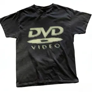 DVD Video nostalgic green logo, Vintage gaming T-Shirt, 2000s aesthetic, Retro good shirts tiedye mugshot shirt breezy shirt Cotton Menswear