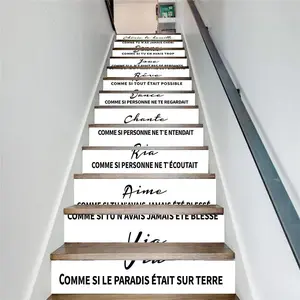 Stair Sticker, 13pcs/set Self-adhesive Stair Tile Sticker, Waterproof Removable Wall Sticker, Decorative Sticker for Home, Office, School