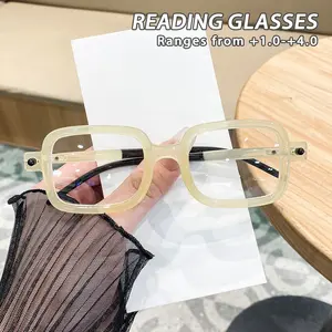 Women's Plastic Square Reading Glasses, Cute Style, Trendy American Fashion, Unique Atmosphere, Casual Versatile Eyewear, Stylish Eyeglass