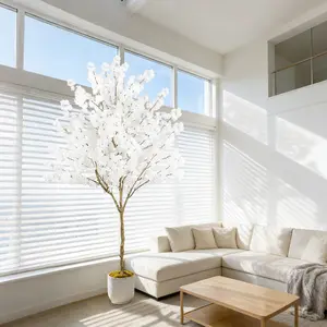 6FT 7FT 8FT Faux Cherry Blossom Tree – White Artificial Sakura Tree with Handmade Silk Flowers – Tall Indoor Outdoor Decorative Plant for Home Office Wedding Party Decor, Housewarming & Seasonal Gift