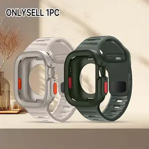 Smart Watch Band with Watch Case, 1 Count Soft Comfortable Watch Band with Watch Case, Wearable Accessories Compatible with Apple Watch Ultra 2 1 SE, Smart Watch Straps