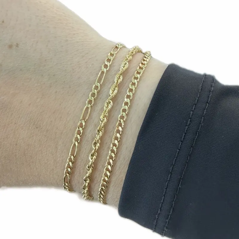 14KT Gold Twin Bundle Bracelet Set