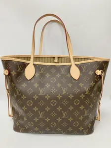Pre-owned Louis Vuitton canvas Tote Bags neverfull mm size beige capacity 【BF 12Z】