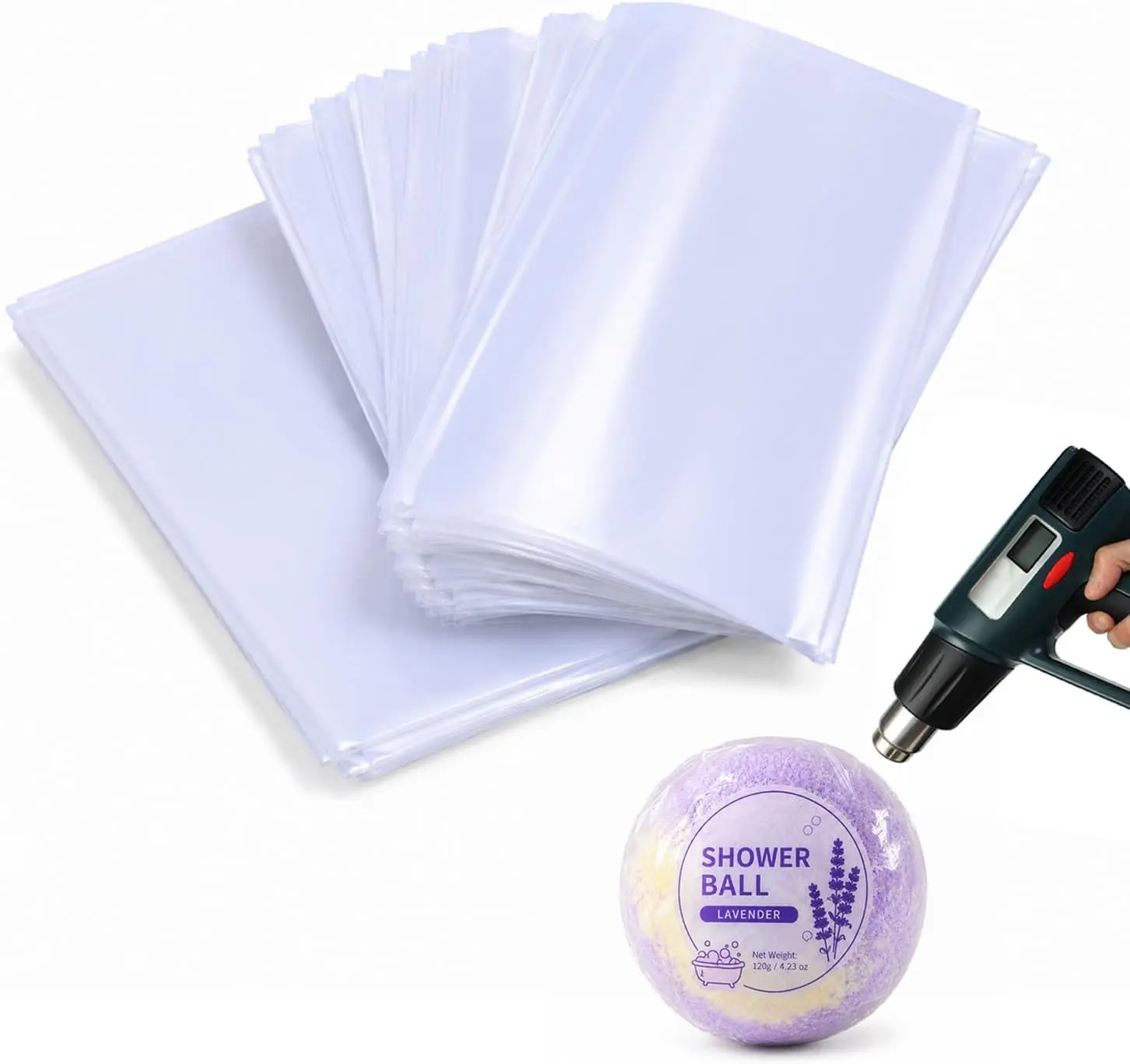 Heat Shrink Wrap Bags 400 PCS 4x6 Inches Cellophane Bags Wrapping | Clear Plastic Soap Bags for Soap Bars Homemade Making Bath Bomb Gift Wrapping Small Item Bottles Packaging Business Use