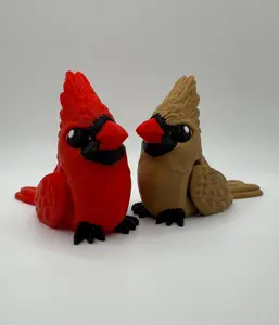3D Printed Cardinal Pair – Male & Female Cardinals - Cinderwing Design