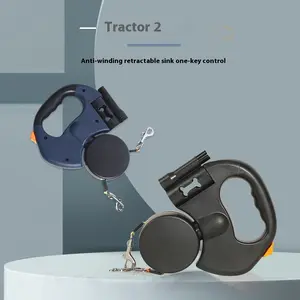 Retractable Double Leash for Dogs - Adjustable Pet Leash for Medium and Small Dogs - Perfect Outdoor Walking Tool traffic puppy training comfortable grip dog  walker Handle Swivel hand free Retractable Pet Leash Color Dual petessentials products Dual-Head