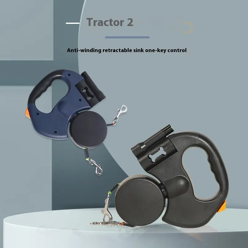 Retractable Double Leash for Dogs - Adjustable Pet Leash for Medium and Small Dogs - Perfect Outdoor Walking Tool traffic puppy training comfortable grip dog  walker Handle Swivel hand free Retractable Pet Leash Color Dual petessentials products Dual-Head