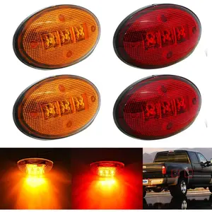 Dually Bed Fender Side Marker LED Lights For Ford 1999-2020 F250 F350 F450 F550 (2PCS Red + 2PCS Amber)