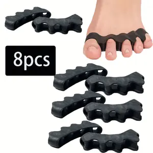 8pcs（4 pairs）Silicone five-toe overlapping toe separator, hallux valgus corrector, toe care toe clip, men's and women's toe protector.