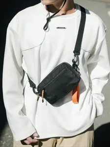 Men's Casual Sports Small Crossbody Bag, Nylon Material Chest Pack, Suitable for Cycling and Commuting, Commuter Crossbody Bag, Women Students, Zipper Crossbody Bag, Casual Crossbody Bags, Shoulder Bag Crossbody