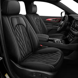 Breathable Perforated Leather Seat Covers for Chevrolet Traverse 2018-2023 | 7 Seaters Full Set, Custom-Made for LT/Premier/RS/High Country, Black, Durable Traverse Accessories, Comfortable & Easy to Clean, Car Seat Protector, Auto Seat Covers