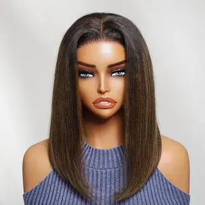 【New】Nadula 7x5 Balayage Highlight Yaki Straight Bob Wig Pre-Bleached Natural Looking Glueless Wig Summervibes TikTokShopStockUp