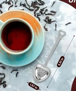 Stainless Steel Heart-Shaped Tea Infusers - Fine Mesh Strainer Spoons for Loose Leaf Tea